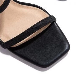 Mollyshoe Elastic Straps Squared Toe Chunky Heels