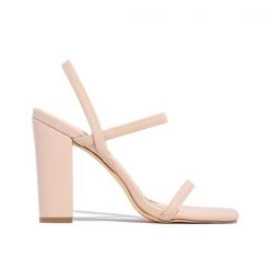 Mollyshoe Elastic Straps Squared Toe Chunky Heels