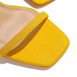 Mollyshoe Elastic Straps Squared Toe Chunky Heels