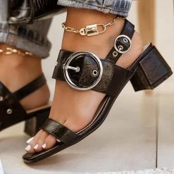 Mollyshoe Around-The-Ankle Adjustable Buckle Closure Sandals