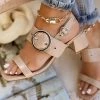 Mollyshoe Around-The-Ankle Adjustable Buckle Closure Sandals