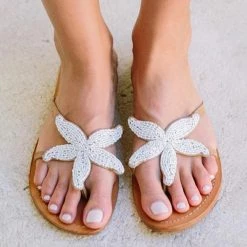 Mollyshoe Women Starfish Beach Flat Sandals