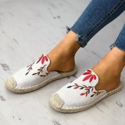 Mollyshoe Fashion Embroidered Espadrille Flat Slippers 34 Mollyshoe Fashion Embroidered Espadrille Flat Slippers