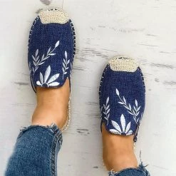 Mollyshoe Fashion Embroidered Espadrille Flat Slippers 26 Mollyshoe Fashion Embroidered Espadrille Flat Slippers