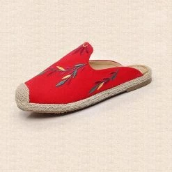 Mollyshoe Fashion Embroidered Espadrille Flat Slippers 43 Mollyshoe Fashion Embroidered Espadrille Flat Slippers