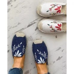 Mollyshoe Fashion Embroidered Espadrille Flat Slippers