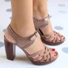 Heels Mollyshoe Peep Toe Chunky Heel PU Casual Buckle Sandals