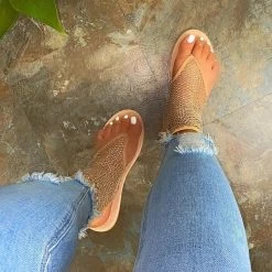 Mollyshoe Fishnet Flat Heel Sandals