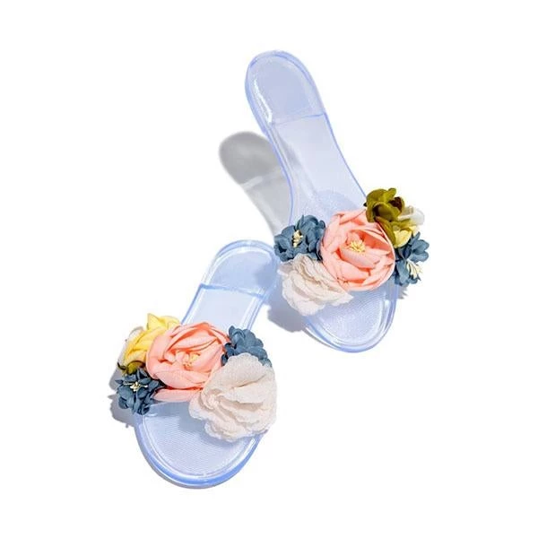 Mollyshoe Multi-Color Floral Clear Jelly Sandals 5 Mollyshoe Multi-Color Floral Clear Jelly Sandals