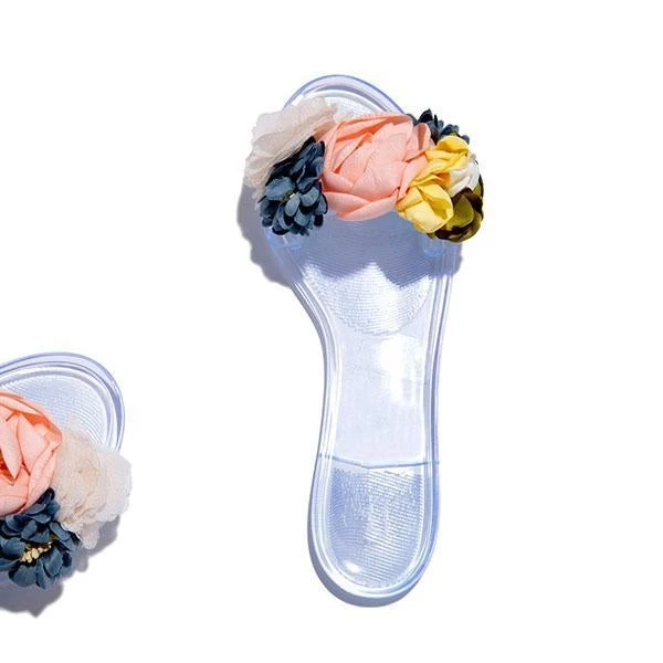 Mollyshoe Multi-Color Floral Clear Jelly Sandals 6 Mollyshoe Multi-Color Floral Clear Jelly Sandals