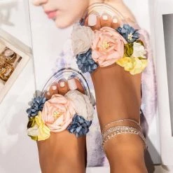 Mollyshoe Multi-Color Floral Clear Jelly Sandals