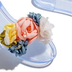 Mollyshoe Multi-Color Floral Clear Jelly Sandals