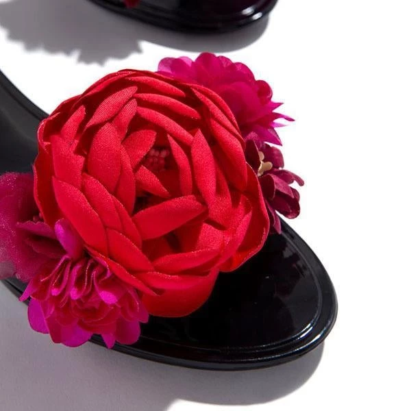 Mollyshoe Multi-Color Floral Clear Jelly Sandals 10 Mollyshoe Multi-Color Floral Clear Jelly Sandals