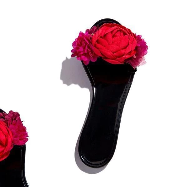 Mollyshoe Multi-Color Floral Clear Jelly Sandals 9 Mollyshoe Multi-Color Floral Clear Jelly Sandals