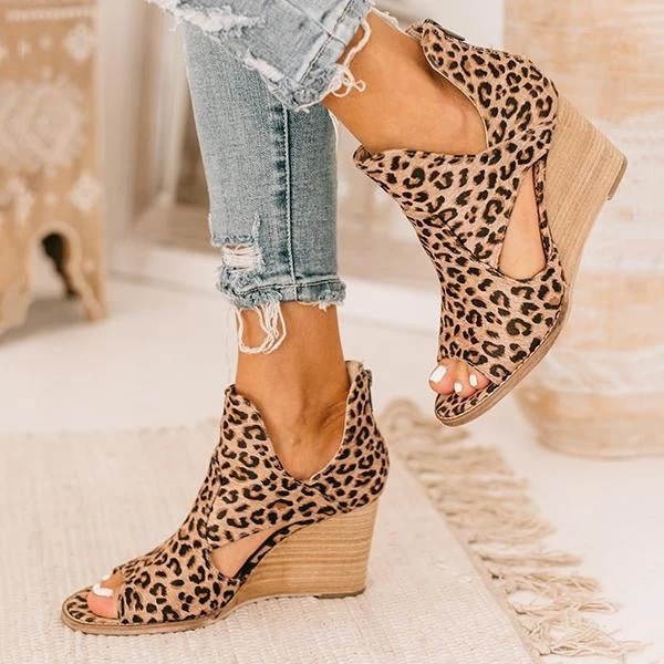 Mollyshoe Leopard Open Toe Wedges 4 Mollyshoe Leopard Open Toe Wedges