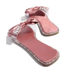 Mollyshoe Open Squared Toe Rhinestone Bownots Slippers 21 Mollyshoe Open Squared Toe Rhinestone Bownots Slippers