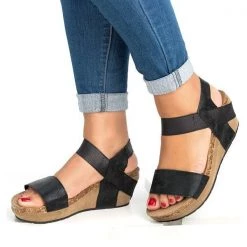 Mollyshoe Low Heel Wedge Sandals