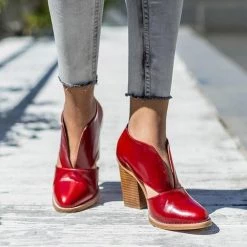 Mollyshoe Round Toe Women Chunky Heel Casual Pu Ankle Boots