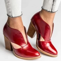 Mollyshoe Round Toe Women Chunky Heel Casual Pu Ankle Boots