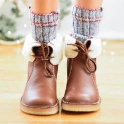 Mollyshoe Women Winter Vintage Boots Warm Unisex Lace-up Shoes