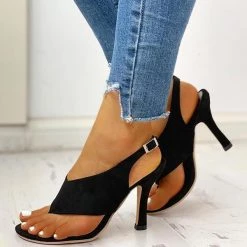Heels Mollyshoe Toe Post Slingback Thin Heeled Sandals