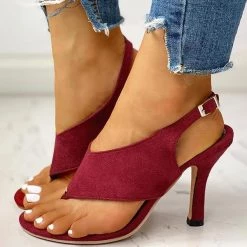 Heels Mollyshoe Toe Post Slingback Thin Heeled Sandals