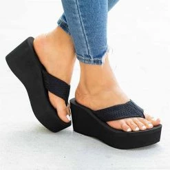 Mollyshoe Flip-flops Foam Wedge Heel Sandals Slippers