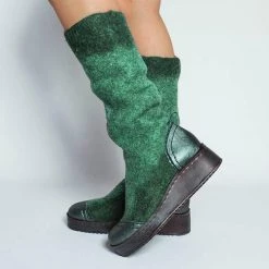 Mollyshoe Women Stylish Mixed Colors Slip On Platform High Boots