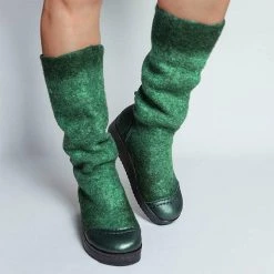 Mollyshoe Women Stylish Mixed Colors Slip On Platform High Boots