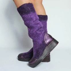 Mollyshoe Women Stylish Mixed Colors Slip On Platform High Boots