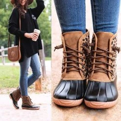 Mollyshoe Women Waterproof Lace Up Duck Boots