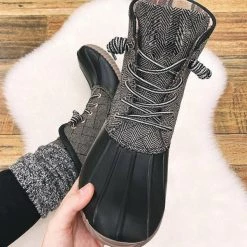 Mollyshoe Women Waterproof Lace Up Duck Boots