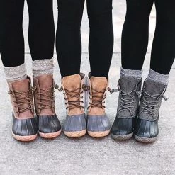 Mollyshoe Women Waterproof Lace Up Duck Boots