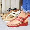 Mollyshoe Adjustable Buckle T-Strap Wedge Sandals 2 Mollyshoe Adjustable Buckle T-Strap Wedge Sandals