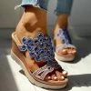 Mollyshoe Studded Platform Wedge Casual Slingback Sandals
