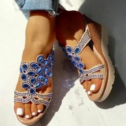 Mollyshoe Studded Platform Wedge Casual Slingback Sandals
