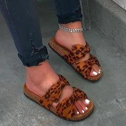 Mollyshoe Women Comfy Double Bowknot Slip On Sandals