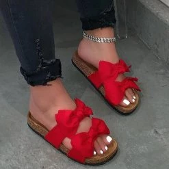 Mollyshoe Women Comfy Double Bowknot Slip On Sandals