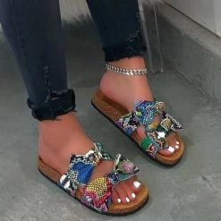 Mollyshoe Women Comfy Double Bowknot Slip On Sandals