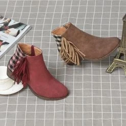 Mollyshoe Chunky Heel Faux Leather Tassel Boots 20 Mollyshoe Chunky Heel Faux Leather Tassel Boots