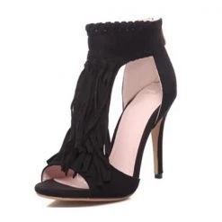 Heels Mollyshoe Fashion Open Toe Tassels Ankle Ladies Sandals