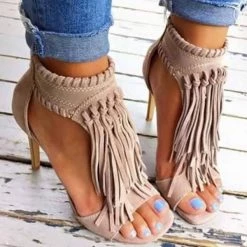 Cheap Mollyshoe Shop 31 Heels Mollyshoe Fashion Open Toe Tassels Ankle Ladies Sandals