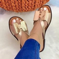 Mollyshoe Women's Summer Retro Rubber Soft Sole Bow Slippers