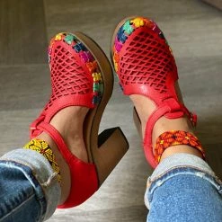 Mollyshoe Women's Colored Closed Toe Mesh Sandals Heels 26 Mollyshoe Women's Colored Closed Toe Mesh Sandals Heels