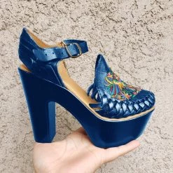 Heels Mollyshoe Women's Summer Solid Color Woven Closed Toe High Heel Sandals