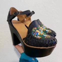 Heels Mollyshoe Women's Summer Solid Color Woven Closed Toe High Heel Sandals