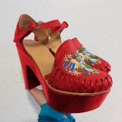 Heels Mollyshoe Women's Summer Solid Color Woven Closed Toe High Heel Sandals