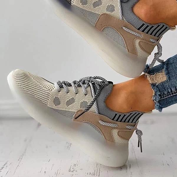 Mollyshoe Women All Season Colorblock Lace-Up Breathable Knit Casual Sneakers 6 Mollyshoe Women All Season Colorblock Lace-Up Breathable Knit Casual Sneakers