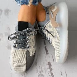 Mollyshoe Women All Season Colorblock Lace-Up Breathable Knit Casual Sneakers 11 Mollyshoe Women All Season Colorblock Lace-Up Breathable Knit Casual Sneakers