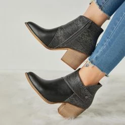 Mollyshoe Thick Heel Pointed Western Cowboy Boots